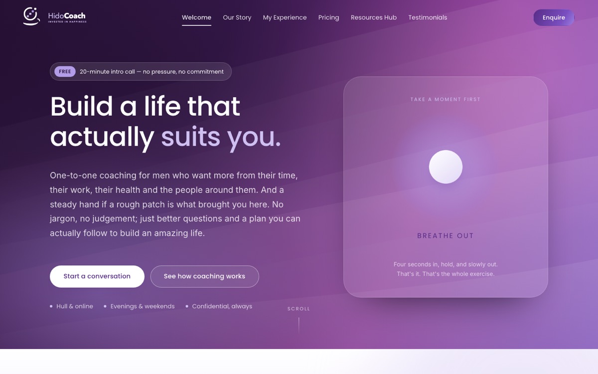 Hido Coach website at hidocoach.com